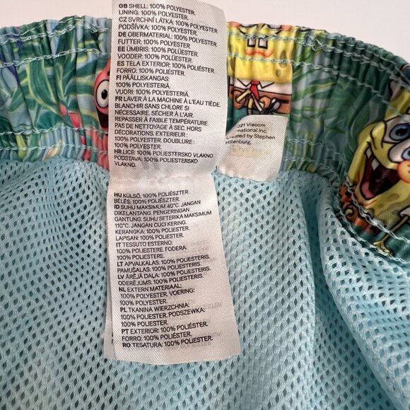 Spongebob Swim Trunk Men Medium Back Pocket Tropical Surf 28 H&M Beach Pool Core - Picture 9 of 10